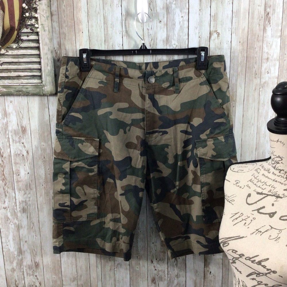 Mens True Religion Camo Cargo Shorts